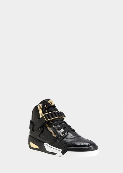 sneakers versace basse|versace zipped high top sneakers.